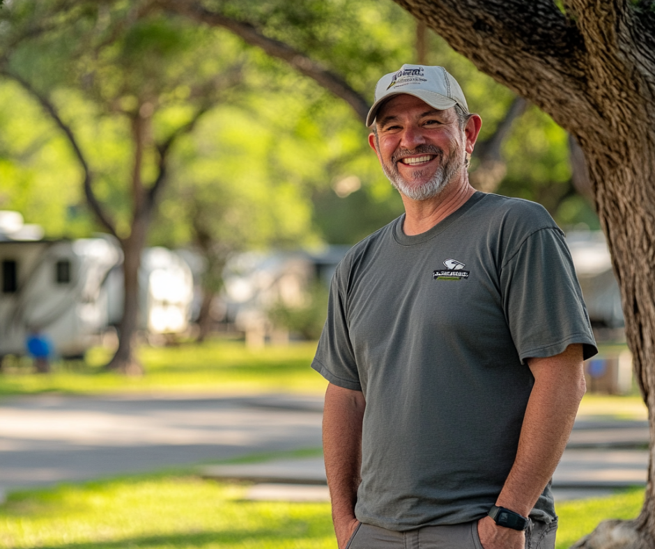 a man stays at the best rv park in pflugerville, texas